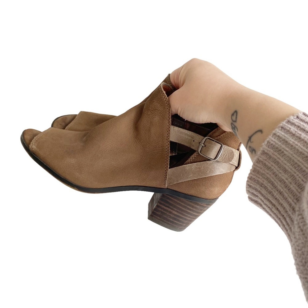 ☀️LASTCHANCE☀️Lucky Brand Genuine Suede Banu Open Toe Ankle Booties